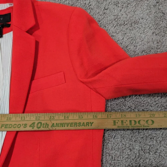 J.Crew Regent Wool Blazer Vibrant Red Orange Size 0 - Picture 4 of 10